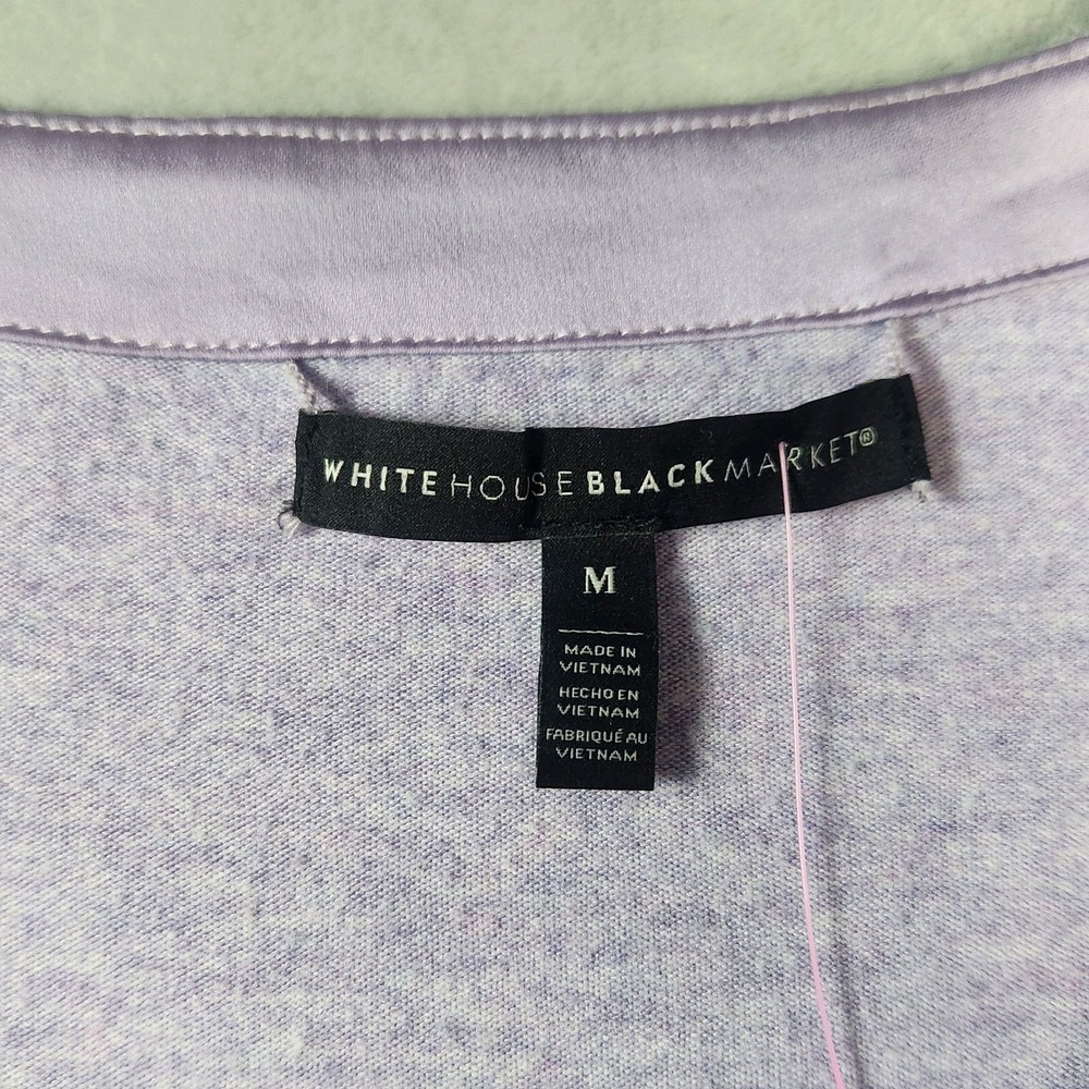 WHITE HOUSE BLACK MARKET Wrap Sweater Womens Lavender size M V Neck - Picture 2 of 8